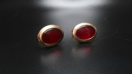 Antique Correct Quality Gold Red Accent Cufflinks - £15.86 GBP