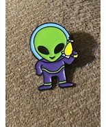 Alien Planet Enamel Hat Lapel Pin Broach 1 Inch Green Purple - $13.71 CAD