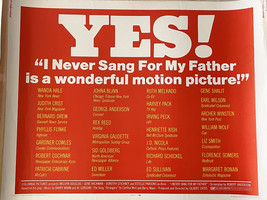 I Never Sang for My Father 1970 vintage movie poster - £79.75 GBP