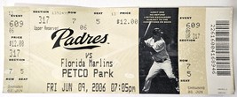 San Diego Padres vs Florida Marlins Ticket Stub  June 9, 2006 Petco Park - £7.52 GBP