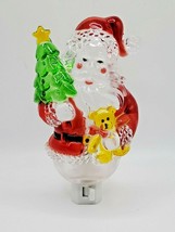 Santa Claus Christmas light decoration, with plug, Plastic Holiday Vintage - £2.78 GBP