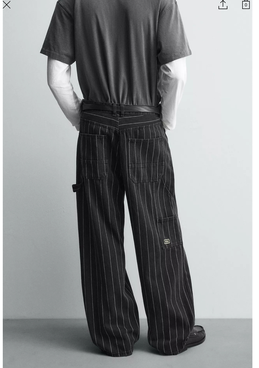 Balloon fit pants with stripes Item image 3