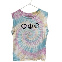 Womens M Medium Tie-dyed Tee Shirt Rebellious One Sleeveless Scoop Neck Colorful - £11.84 GBP