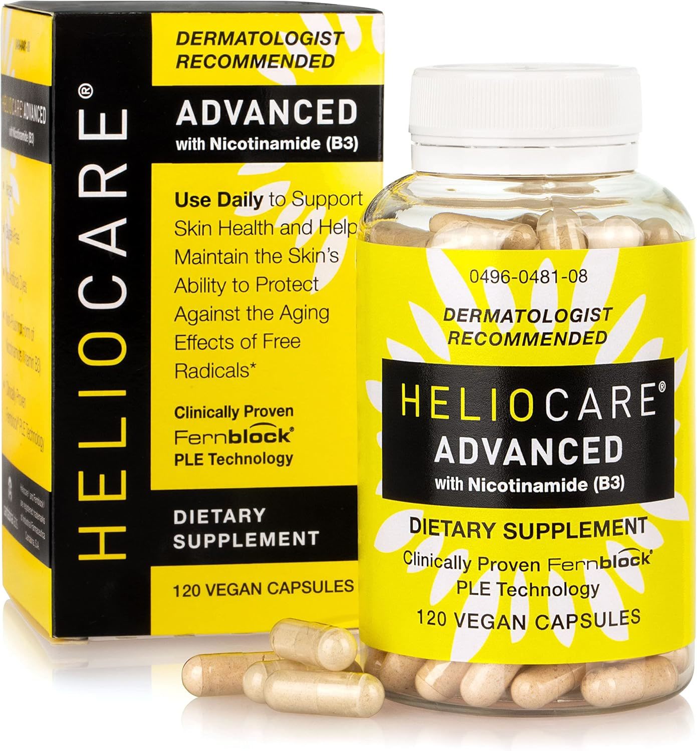 Heliocare Advanced Niacin B3 Supplement 240mg Vitamin B3 500 mg 120 Caps... - $23.00