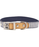 Vibrant Life Medium Dog Collar Blue White Vertical Striped NEW - £6.11 GBP