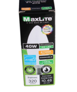 2 LOT MAXLITE FROSTED 4W/40W LED DIMMABLE CANDELABRA BULBS E12 BASE SOFT... - $12.00