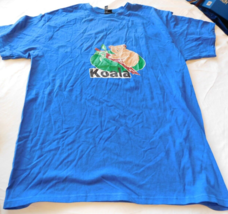 Nautica Jeans Co. Men&#39;s Short Sleeve T Shirt Size L large Blue Koala Bear GUC - £19.46 GBP
