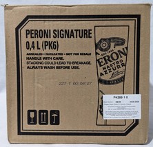 NEW 6 Peroni 0.4L Beer Glass Frosted Nastro Azzurro Signature Italian Barware - £67.92 GBP