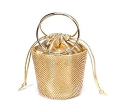 Fashion Women Evening Bags Rhinestones Bucket Handbag Ladies Clutch Purse Female - £53.13 GBP