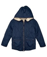 J Crew Crewcuts Boys Medium Blue Reversible Sherpa Hooded Puffer Jacket ... - $40.60 CAD