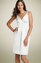 Maggy London Stretch Satin Sheath Dress Sz 2 White - $92.66 CAD