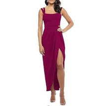 Xscape Womens 6 Wine Red Strappy SIde Slit Long Evening Dress NWT DA45 - $93.09