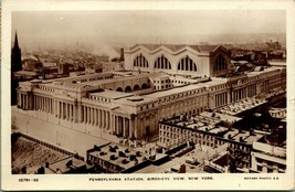 RPPC Birds Eye View Pennsylvania Station New York NY Rotary Photo Postcard 1918 - £11.35 GBP