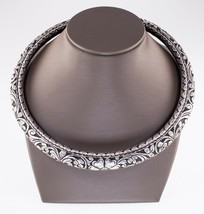 Antique Indian Hansuli Hand Carved Silver Choker Necklace - $1,199.92