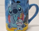Disney Lilo &amp; Stitch Blue Ohana Means Family 14oz Coffee Cup Mug Silver ... - $14.84