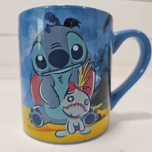 Disney Lilo & Stitch Blue Ohana Means Family 14oz Coffee Cup Mug Silver Buffalo - $14.84