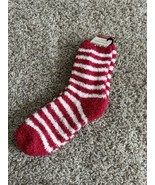 Christmas Holiday Fun Novelty Striped Super Soft Socks One Size Fuzzy Re... - $146.41 MXN