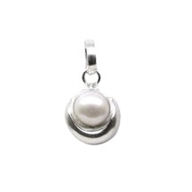 Lune Forme Naturel Perle Pierre Précieuse Vrai Argent Sterling Fin Pendentif - £22.92 GBP