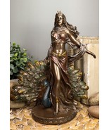 Ebros Gift Roman Juno Greek Goddess Hera with Sacred Peacock Statue - $77.22 CAD