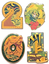 Disney California Adventure 2001 Enamel Pin Set 4 Numbers Bear Paradise ... - $55.00