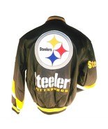 NFL STEELERS PITTSBURGH LEATHER BOMBER JACKET L30270 - £278.90 GBP