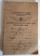 1943 Vintage Wwii Training Flight Course Pilot Rating Book Harry Harris Kent Oh - £53.98 GBP