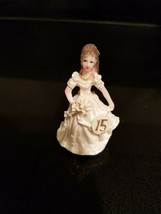 Quinceanera Cake Topper Party Favor Small Figurine White Dress 2.5 inch - £3.84 GBP