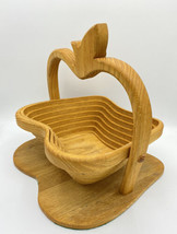 Apple folding fruit basket wooden spiral collapsible Puzzle Art hot triv... - £15.80 GBP