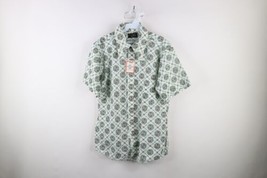 Deadstock Vtg 50s 60s Mens Xl Flower Yin Yang Knit Short Sleeve Button S... - £78.81 GBP