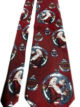 Tie Santa in Christmas Ball Viaggio 100% Italian Silk Made USA Holiday N... - $14.85