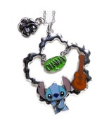 Disney Lilo &amp; Stitch Pendant 3D Charm Necklace Hibiscus Stitch &amp; Ukulele... - €17,53 EUR