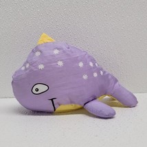 Vintage Whale Pool Bath Water Toy Purple Yellow Nylon Plush Foam Beads Stuffed - £13.31 GBP