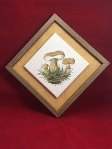 Vintage Mushroom Handpainted Tile in Frame MCM - £12.61 GBP