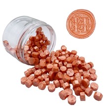 200Pcs Metallic Orange Sealing Wax Beads Orange Red Octagon Wax Seal Beads Bulk  - £11.78 GBP