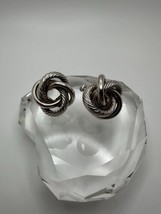 Vintage Mid Century Modern Sterling Silver Knot Earrings 2.1cm - $37.62