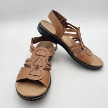 Clarks Women&#39;s Leisa Janna Tan leather sandals size 9 N - $32.99