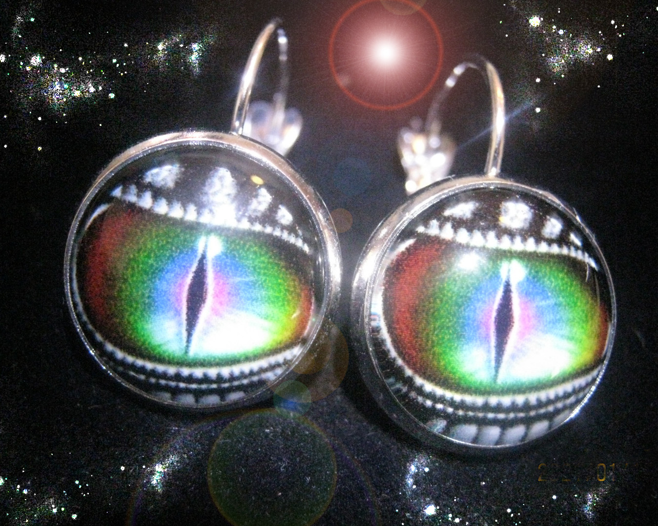 Primary image for FREE W $30 HAUNTED DRAGON EYES EARRINGS FIRE TREASURES VISION MAGICK WITCH 