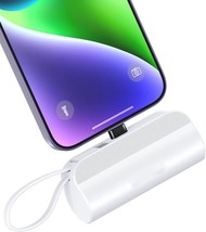 Portable Charger Compatible With iPhone, 5000mAh Mini Power Bank White - £15.40 GBP