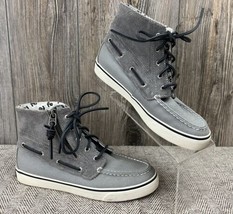 Sperry Top Sider Boots Womens 7M Corduroy Zipper Ankle Grey Canvas #STS9... - $25.74
