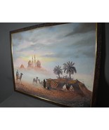 Original Oil on Canvas “Bedouin Life in Iraq” Signed 1992 Large Painting - $342.63 CAD