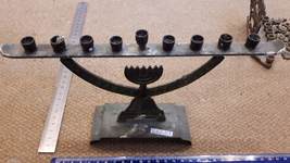 Menorah (Hanukkah) Judaica, iron [JUD10117] - $45.00