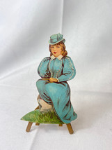 Lion Coffee Victorian Trade Card No 6 The Park Woman IN Blue Dress Sitting - £23.61 GBP