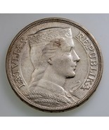 1932 Latvia 5 Lati Coin in AU Details Condition, Key Date! - $1,367.35 MXN