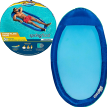 SwimWays Spring Float Inflatable Pool Lounger with Hyper-Flate Valve - Blue - £31.59 GBP