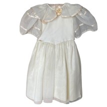 Vintage 1994 Flower Girl Wedding Dress Cream Color Silk Polyester Organza Dressy - £30.03 GBP