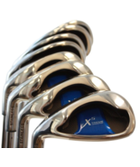 NEW EXTREME 5 MEN LEFT WIDE SOLE BLUE 3-PW IRON SET MENS STANDARD LEFTY ... - $2,009.41 CAD