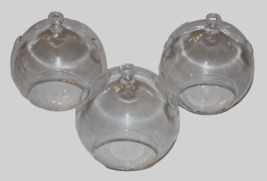 SET OF 3 ROUND HANGING GLASS TERRARIUM BALLS 5” DIAMETER PLANTERS DISPLAY - £7.06 GBP