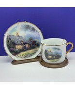 Thomas Kinkade cup saucer collector plate moonlight cottage teleflora co... - £23.42 GBP