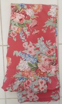 Ralph Lauren LRL Red Floral Bed Sheet Ruffled Edge QUEEN FLAT Cottage RARE - $258.95