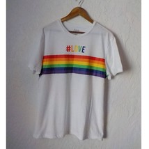 City Streets Love Rainbow Print White T-Shirt Women size Large - $13.85